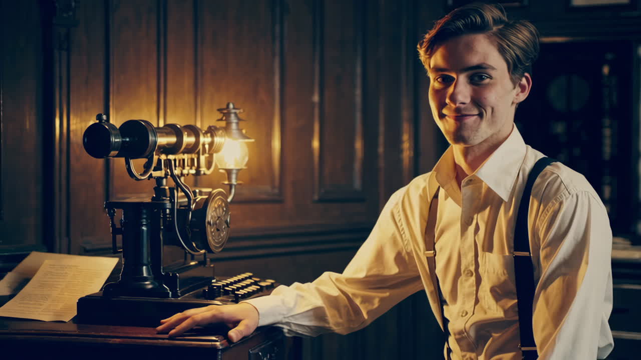 Vintage Gentleman in a Study