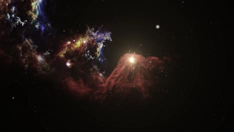 vista del vuelo espacial en la nebulosa