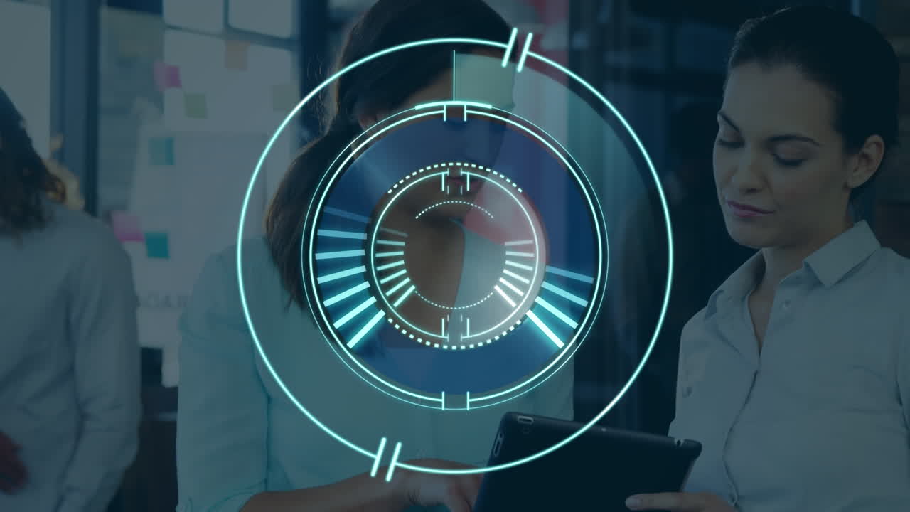 animación de la interfaz digital sobre la gente de negocios que habla