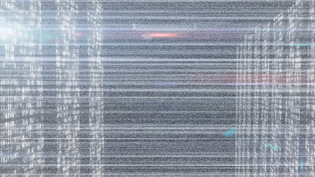 Animation of digital interface on screen with lines and glitch