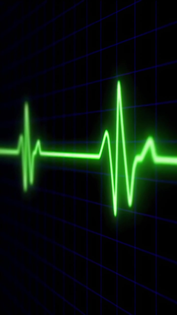 Electrocardiograma digital mostrando un pulso cardíaco verde