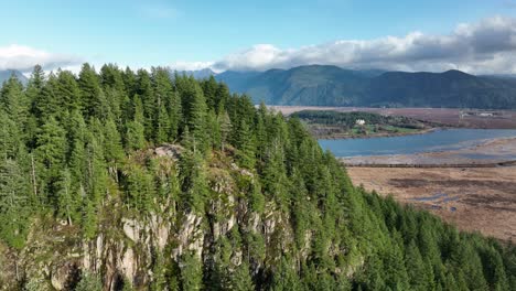 aerial footage of minnekhada regional park in 4k, british columbia, canada