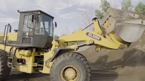 wheel loader operating on construction site