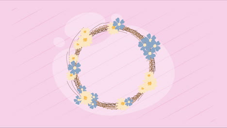 floral wreath frame decorative animation