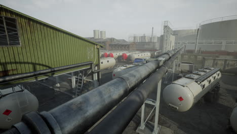 details with the equipment in an oil refinery