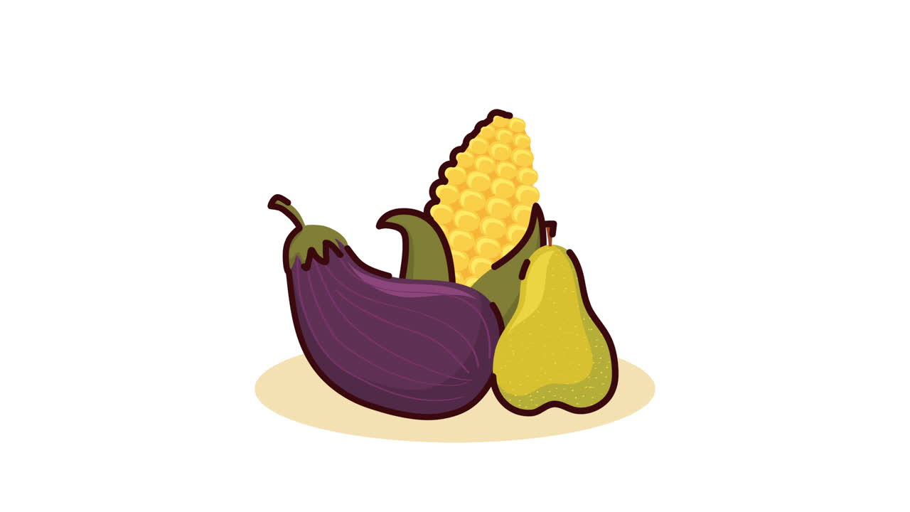 verduras frescas animación de la temporada de otoño