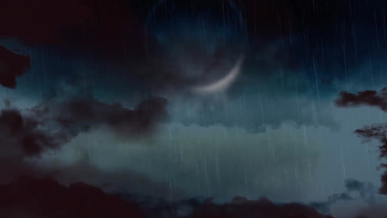 비가 내리는 밤하늘