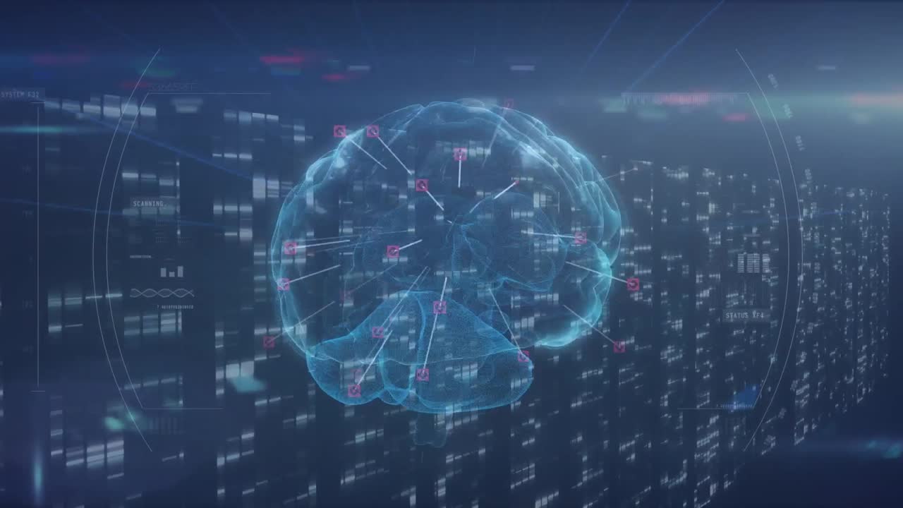 Animation of human brain and data processing
