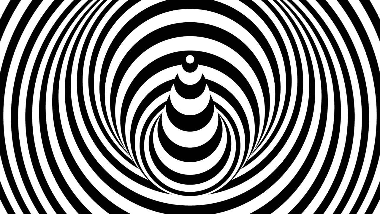 espiral monocromática con círculo central