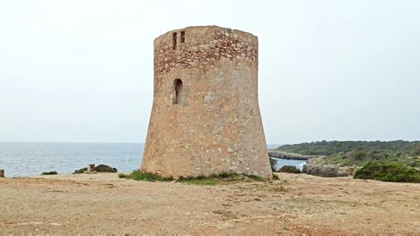 the observation tower at cala pi beach in mallorca