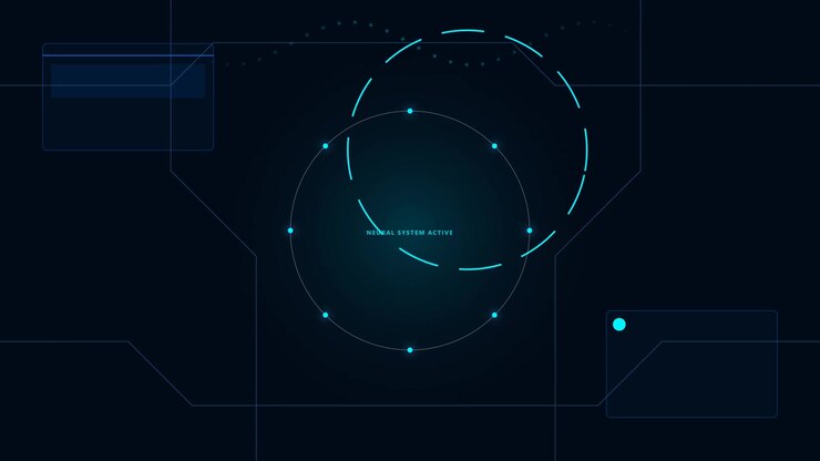 Futuristic Neural Network Interface Displaying System Activity