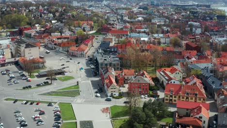 aerial view of old town kaunas in lithuania - hyperlapse