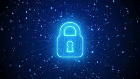 cyber security lock data protection cyber security privacy business technology concept hud modern
