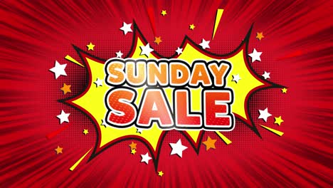 sunday sale comic book style graphic design