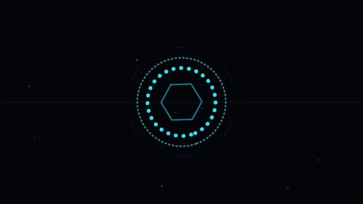 Abstract Digital Hexagon Loading Animation on Dark Background