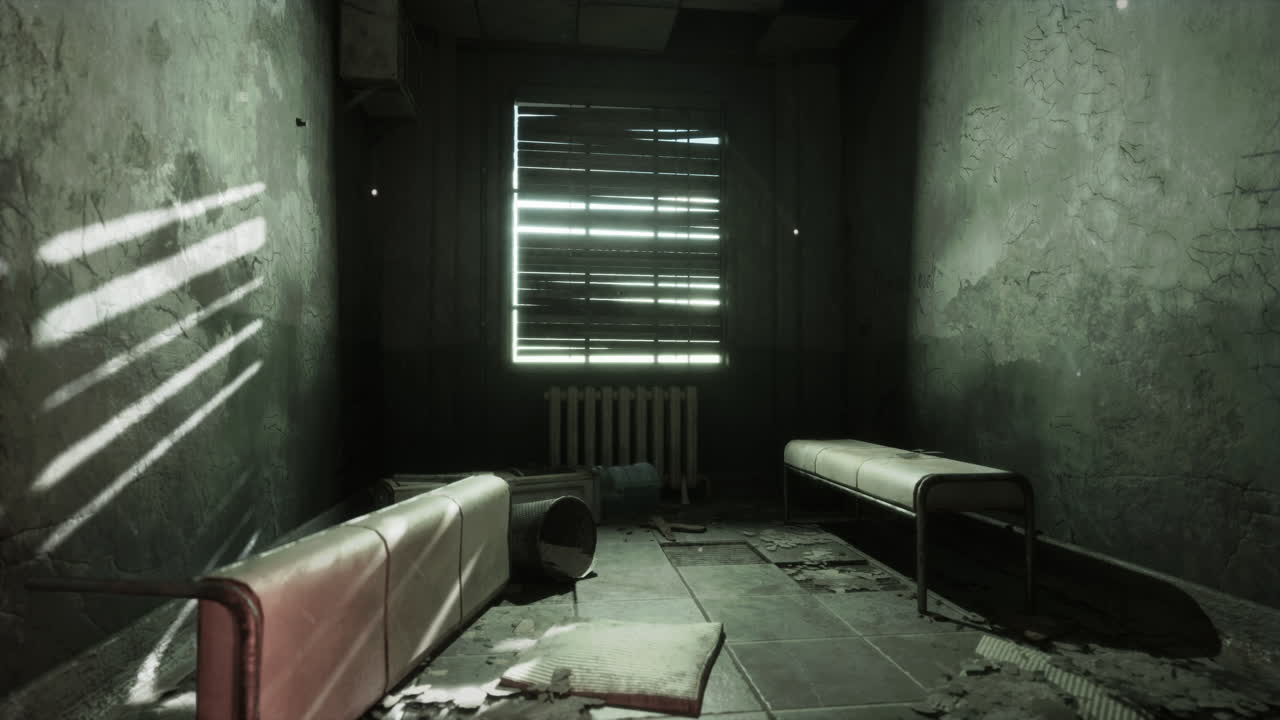 habitación de hospital abandonada