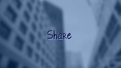animación del texto compartido sobre el paisaje urbano