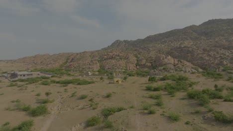 secluded nagarparkar landscape, pakistan. aerial