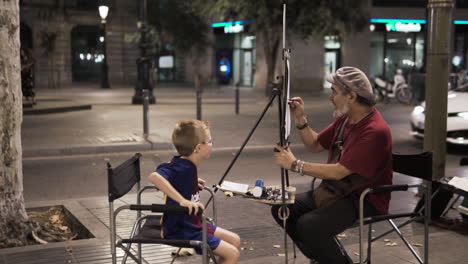 street artist on la rambla barcelona catalunya spain