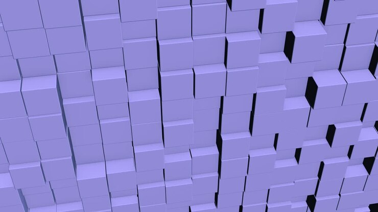 Abstract square geometric surface of minimal gray cubic grid pattern, in motion.
