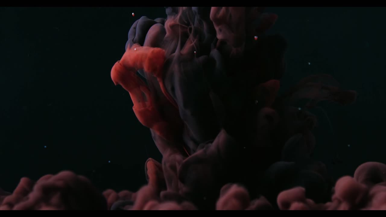 Abstract Red and Dark Ink Mixing in Water