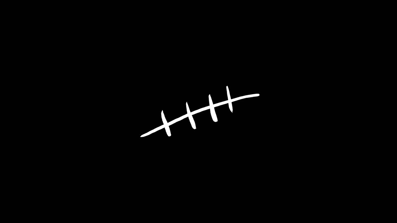 Animazione di conteggio con tacche disegnate a mano bianche.