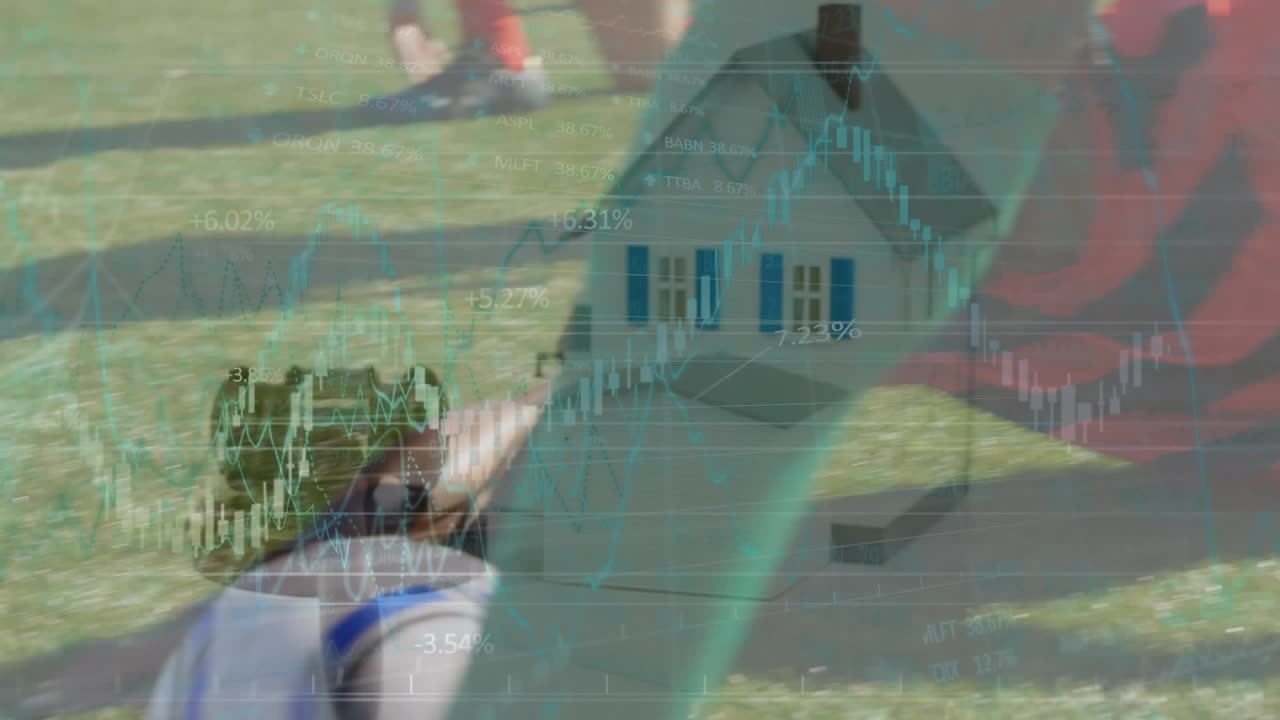 축구 선수에 대한 금융 데이터 처리의 애니메이션