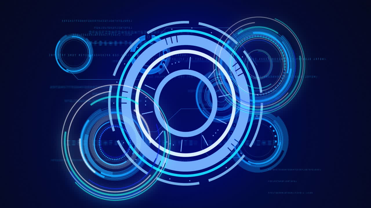 animación de escaneos y procesamiento de datos a través de una pantalla digital