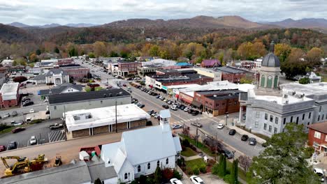 aerial-fast-pullout-murphy-nc,-north-carolina-in-fall