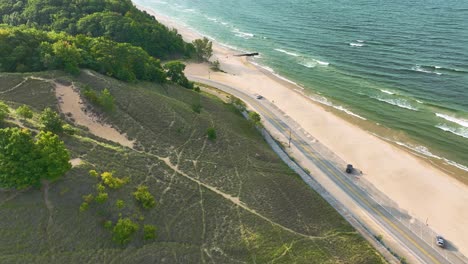 Schnelle-Neigung,-Um-Sanddünen-Und-Strandhafer-Anzuzeigen