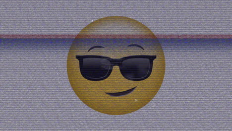animation of sunglasses emoji icon over noises on screen