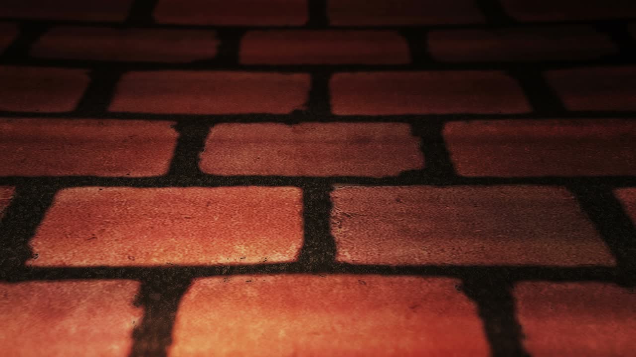 복사 공간과 함께 벽돌 도로를 는 것: 달리고 는 걸음, 달리기 발의 클로즈업, 비즈니스 린지 컨셉, 루프 애니메이션