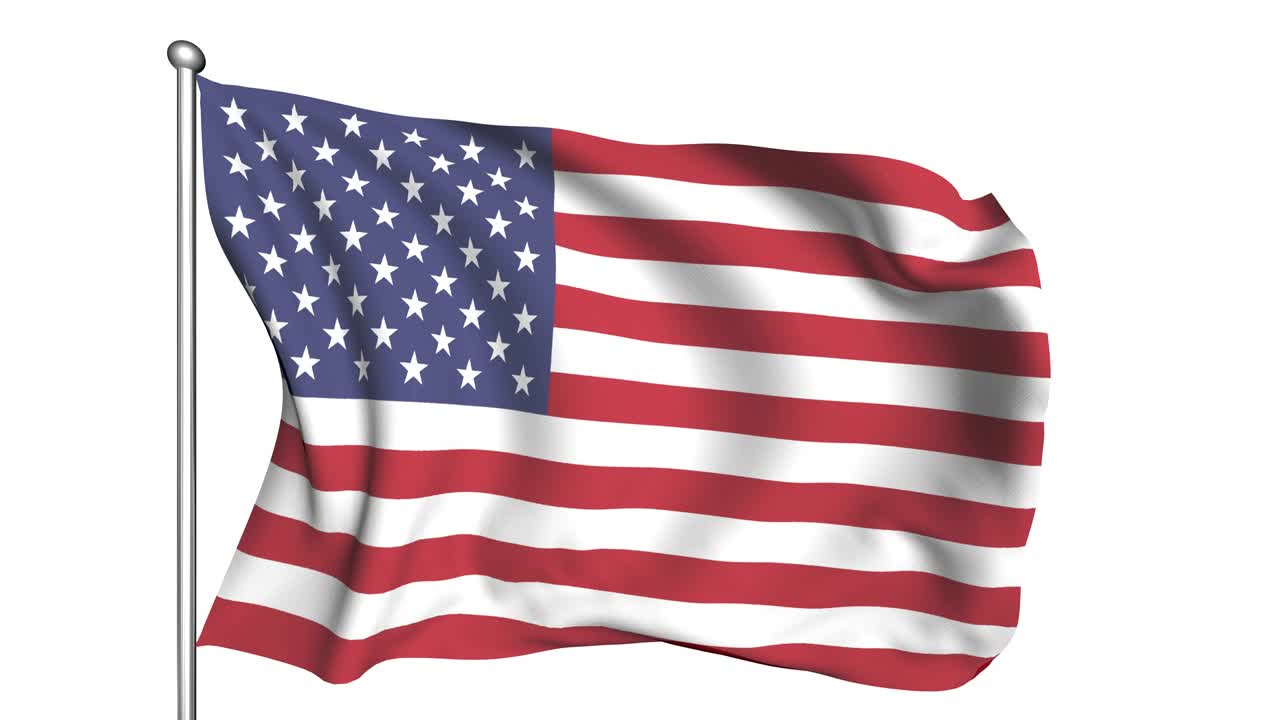 bandera de los estados unidos (semi-transparente, en bucle, canal alfa)