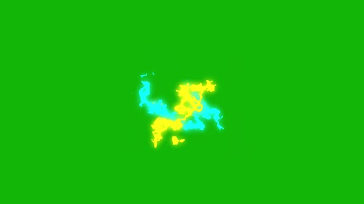 Animation loop video electric element cartoon effect on green background