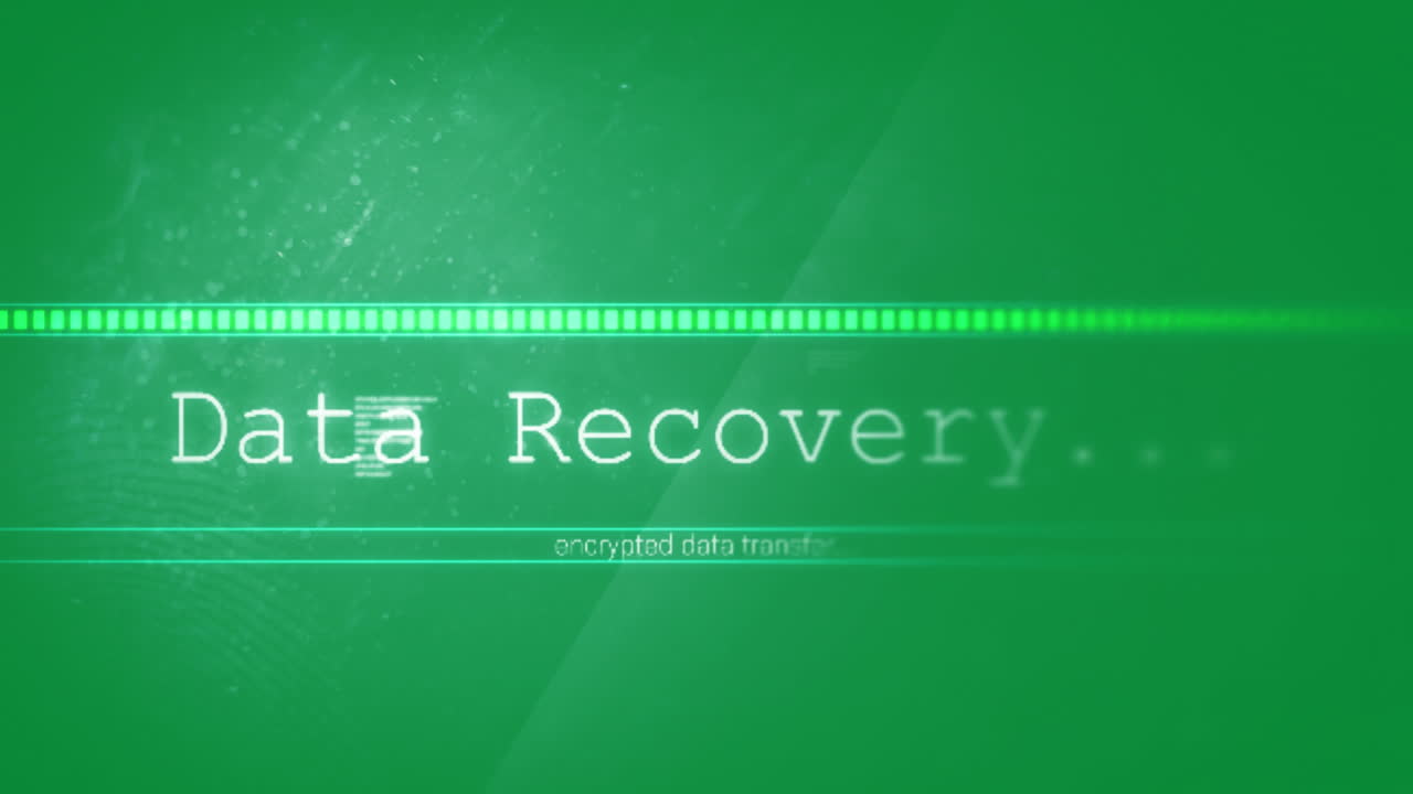 Animation of data processing on green background
