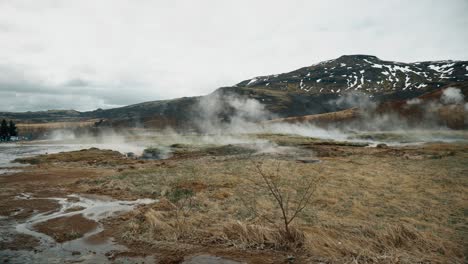 steam coming off a geyser in iceland