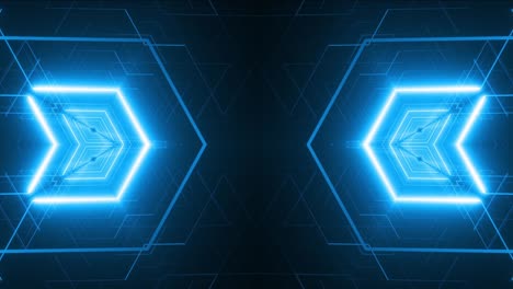 neon blue tunnel geometric pattern