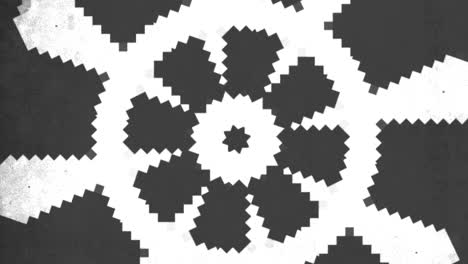 gradient white circles from pixels in 8 bit of architecture