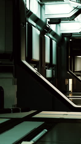 spaceship corridor: futuristic sci-fi interior