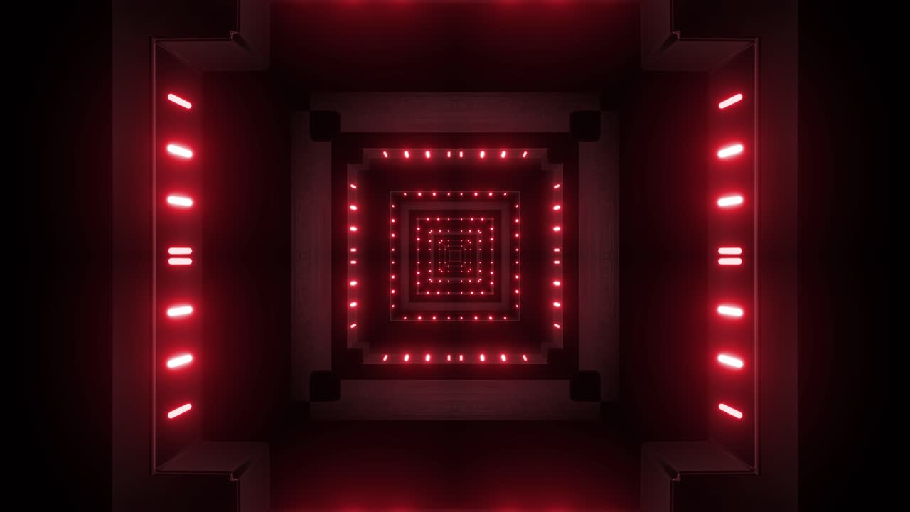 Red Neon Glowing Tunnel