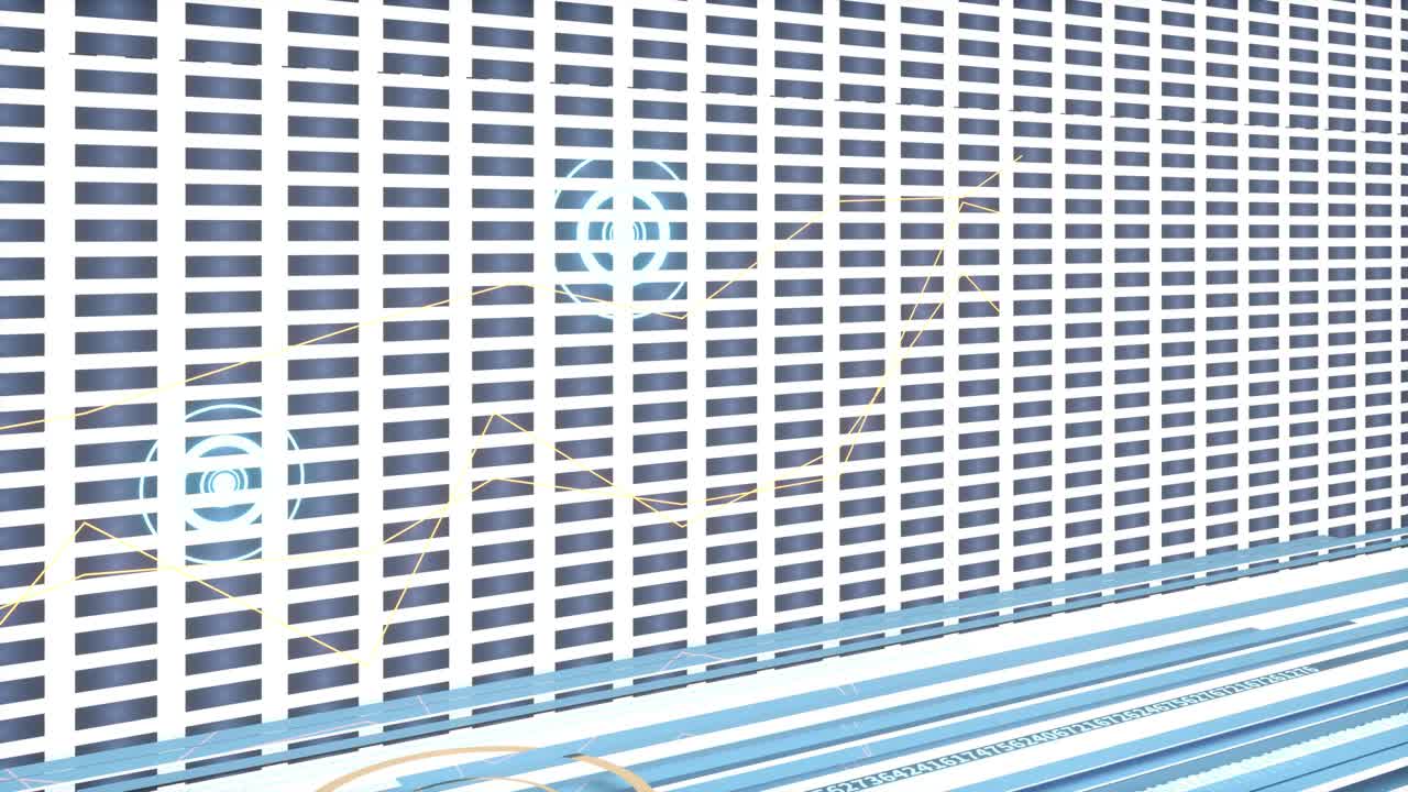 색 바탕에 폴리라인을 가진 빛나는 원, 3d 렌더링.