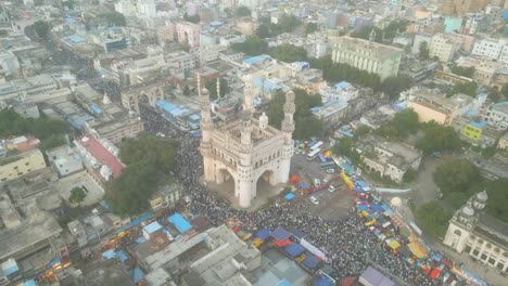hyderabad charminar aerial view at day time
