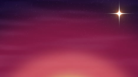 vibrant sunset sky with radiant star