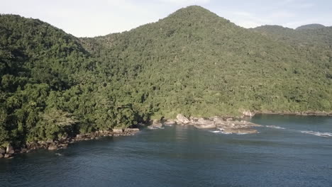 Aerial-of-Cachadaço-natural-pool-in-Trindade,-Brazil