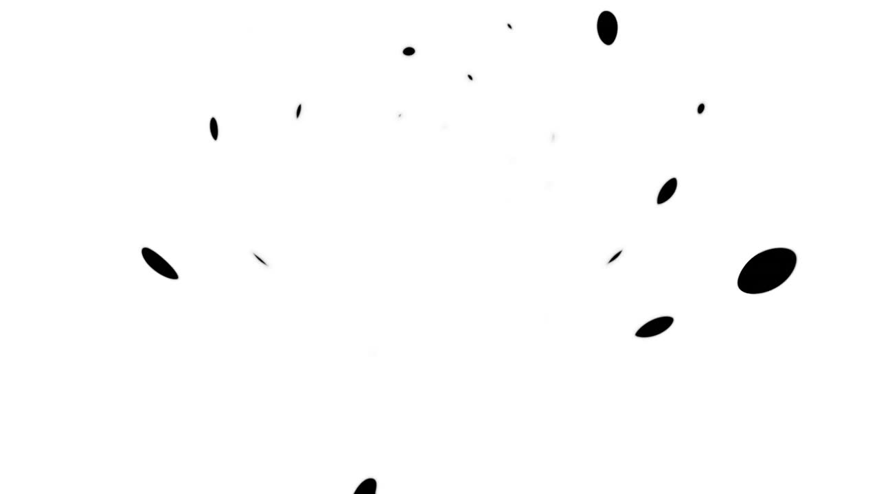 색 미니멀리즘 모던 루프 배경, 검은 반점, 스플래시, 스, 추상 3d 최면 영구 회전 애니메이션