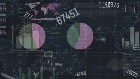 Animación-De-Estadísticas-Con-Procesamiento-De-Datos-Financieros-Sobre-Fondo-Azul