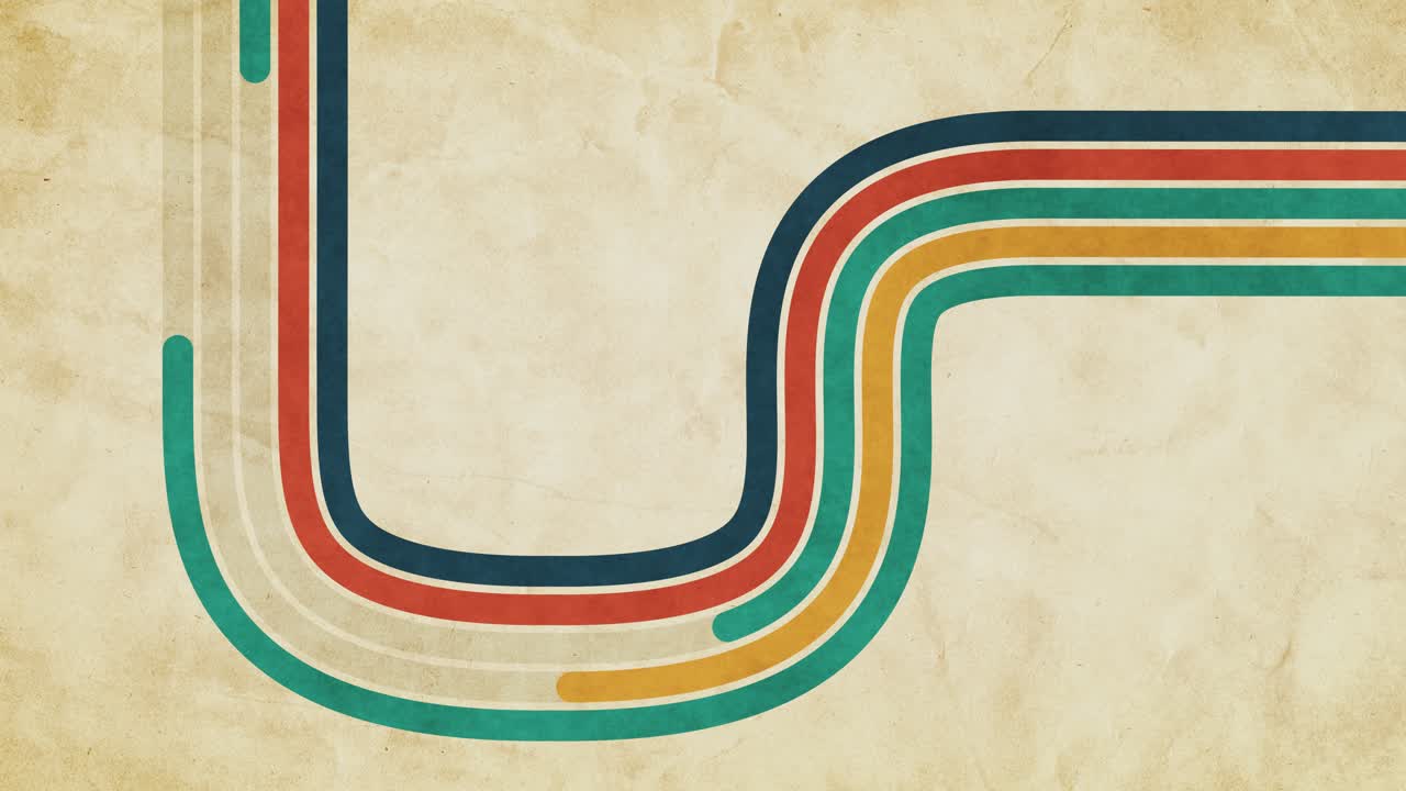 Abstract Retro Lines Animation on Textured Paper Background