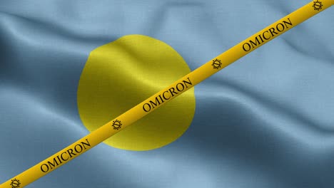 variante de omicron y franja de prohibición en la bandera de palau - bandera de palao