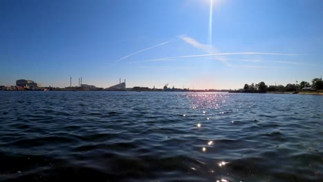 timelapse shot from den lille havfrue  showing copenhill