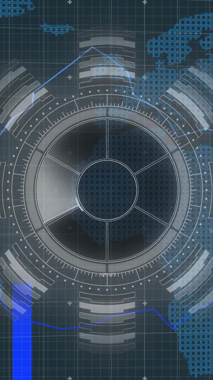Animation of scope scanning and data processing over world map